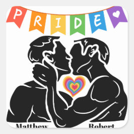 Personalisierter LGBTQ+-Aufkleber, Prix-Aufkleber Quadratischer Aufkleber