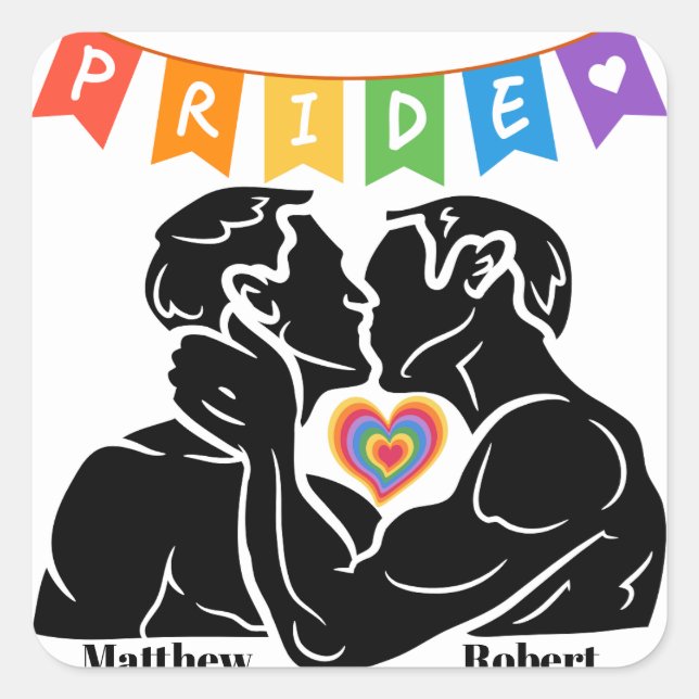 Personalisierter LGBTQ+-Aufkleber, Prix-Aufkleber Quadratischer Aufkleber (Vorderseite)