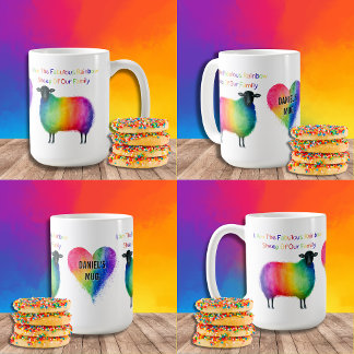 Personalisierter LGBTQ Regenbogenschaf-Becher Kaffeetasse