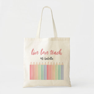 Personalisierter Liebe Lehrt Farbiger Lehrer Tragetasche