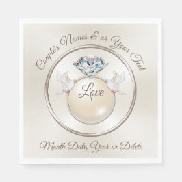 Personalisierter Liebesbird Hochzeit Napkins in 3  Serviette