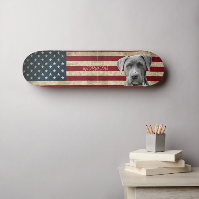 Personalisierter Lieblingshund Skateboard (Wandkunst (Horz))