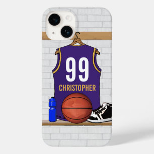 Personalisierter Lila Basketball und Goldball Jers title_seo2