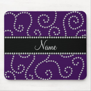 Personalisierter lila Diamant-NamensWirbel Mousepad