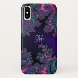 Personalisierter lila Fraktal iPhone X Kasten title_seo2