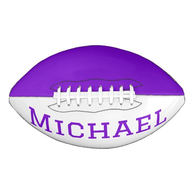 Personalisierter Lila Fußball und Weißfußball Football (Vorderseite)