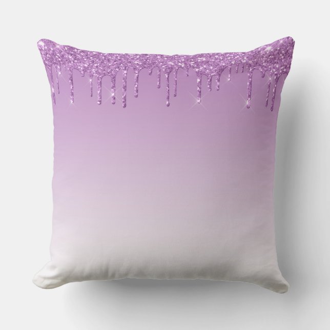 Personalisierter Lila Glitzer Kissen (Vorderseite)