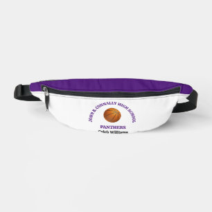 Personalisierter lila High-School-Basketballspiele Bauchtasche