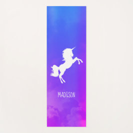 Personalisierter Lila Himmel Rainbow Unicorn Yogamatte