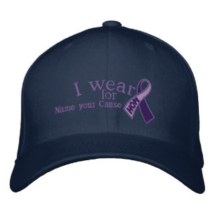 Personalisierter Lila Hope Spirit Day Ribbon Text Bestickte Baseballkappe