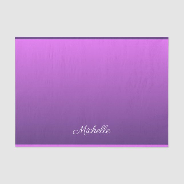 Personalisierter lila Ober Seidenpapier (Vorderseite)
