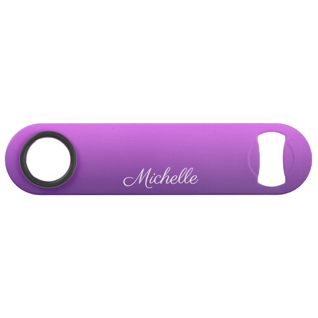 Personalisierter lila Ober Speed Flaschenöffner (Vorderseite (Horizontal))