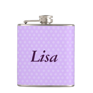 Personalisierter Lila Polka Dot Flask Flachmann
