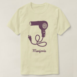 Personalisierter Lila Retro Haartrockner Haartrock T-Shirt