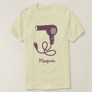 Personalisierter Lila Retro Haartrockner T-Shirt