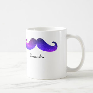 Personalisierter lila Stern-Schnurrbart Kaffeetasse