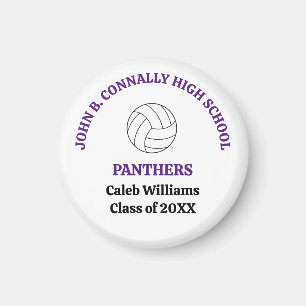 Personalisierter lila Volleyballspieler der High S Magnet