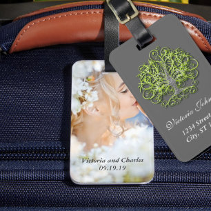 Personalisierter Lime Swirl Baum Wurzeln der Liebe Gepäckanhänger