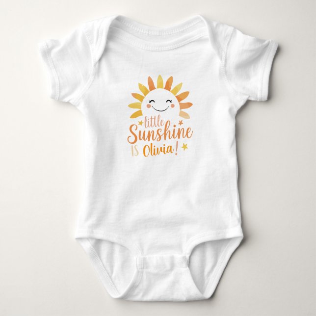 Personalisierter "Little Sunshine" Baby Bodysuit Strampler (Vorderseite)
