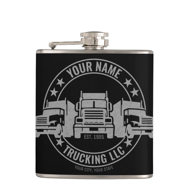 Personalisierter LKW Big Rig Semi LKW  Flachmann (Vorderseite)