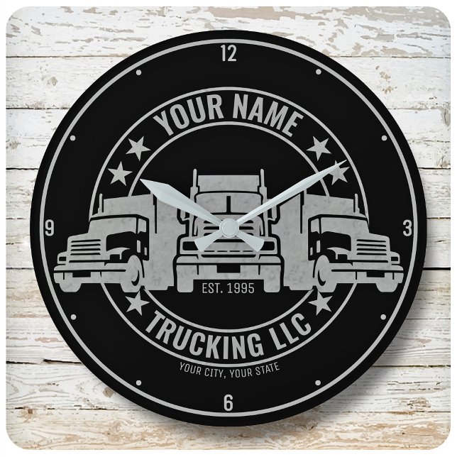 Personalisierter LKW Big Rig Semi LKW Große Wanduhr (Von Creator hochgeladen)