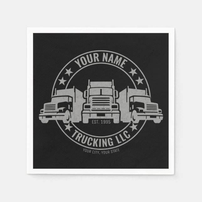 Personalisierter LKW Big Rig Semi LKW Serviette (Vorderseite)