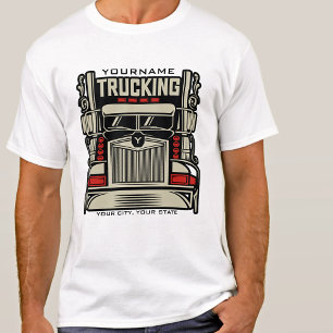 Personalisierter LKW-Fahrer mit 18 Rädern BIG RIG T-Shirt