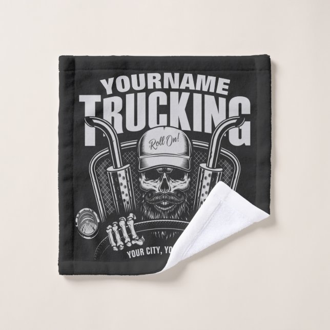 Personalisierter LKW-LKWs Big Rig Truck Badhandtuch Set (Waschlappen)