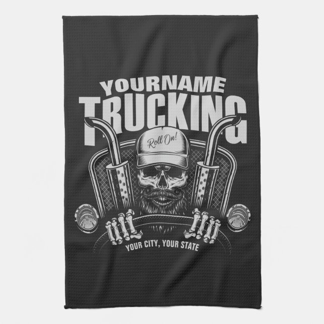 Personalisierter LKW-LKWs Big Rig Truck Geschirrtuch (Vertikal)