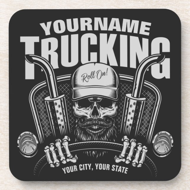 Personalisierter LKW-LKWs Big Rig Truck Getränkeuntersetzer (Vorderseite)
