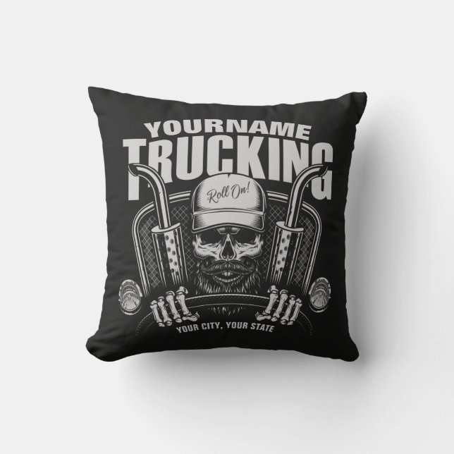 Personalisierter LKW-LKWs Big Rig Truck Kissen (Vorderseite)