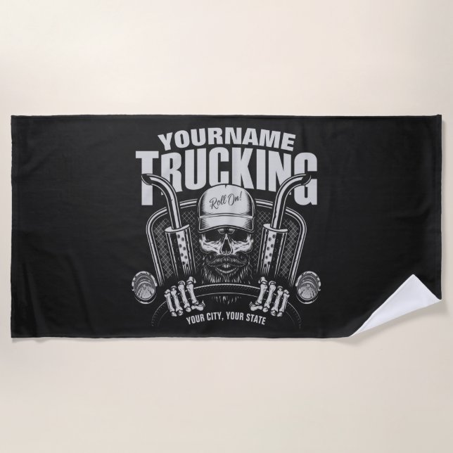 Personalisierter LKW-LKWs Big Rig Truck  Strandtuch (Vorderseite)