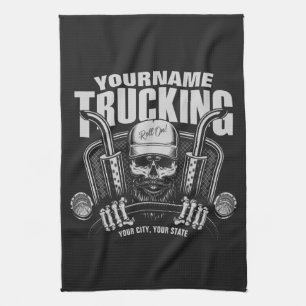 Personalisierter LKW-Totenkopf-LKW-Fahrer Big Rig  Geschirrtuch