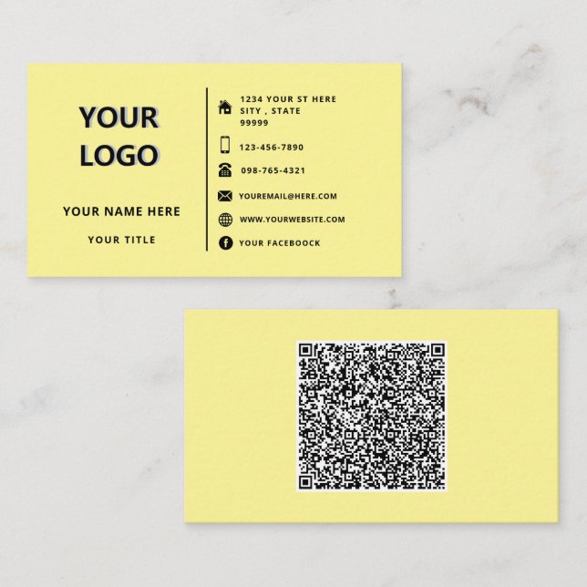 Personalisierter Logo-Text QR-Code Info-Geschäftsk Visitenkarte (Vorne/Hinten)