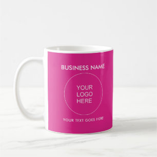 Personalisierter Logo Text Rosa Farbvorlage Kaffeetasse