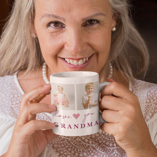 Personalisierter "Love You Grandma" Kaffeebecher Zweifarbige Tasse