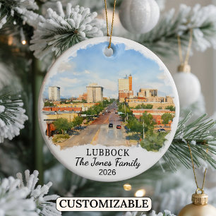Personalisierter Lubbock-Schmuck, Maßgeschneiderte Keramik Ornament