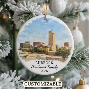 Personalisierter Lubbock-Schmuck, Maßgeschneiderte Keramik Ornament