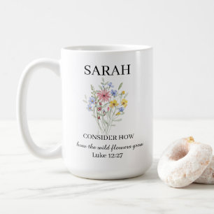 Personalisierter Luke 12:27 Kaffeebecher Kaffeetasse