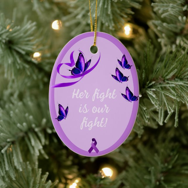 Personalisierter Lupus unterstützt Lila Keramik de Keramik Ornament (Baum)