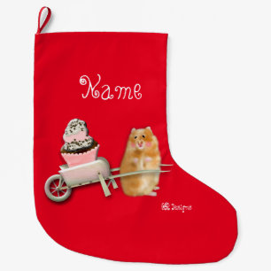 Personalisierter lustiger Hamster-Weihnachtsstrump Großer Weihnachtsstrumpf