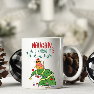 Personalisierter lustiger Katzen-Weihnachtstasse Kaffeetasse
