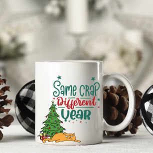 Personalisierter lustiger Katzenmist Weihnachtsbec Kaffeetasse