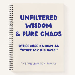 Personalisierter lustiger Kid Zitat Parteichef Spa Notizbuch