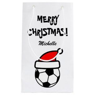 Personalisierter lustiger Weihnachtsfußbalball Kleine Geschenktüte