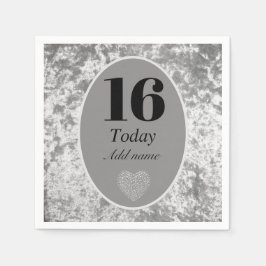 Personalisierter luxuriöser Samt Geburtstagsnapkin Serviette