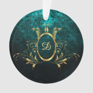 Personalisierter Luxus-Damaskus Goldrahmen Ornament