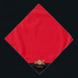 Personalisierter Luxus Golden Blume Elegante Klass Halstuch<br><div class="desc">Luxuriöse Blumenschmuck mit Namen,  um für das (gute) Mädchen aller Zeiten zu personalisieren! Hauptfarben dieser Vorlage : schwarz,  weiß und gold (es werden normale Tinten verwendet,  keine metallischen).</div>