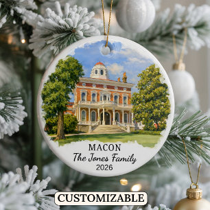 Personalisierter Macon-Schmuck, Benutzerdefiniert Keramik Ornament