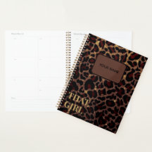 Personalisierter Mädchen-Leoparden-Druck-Planer |